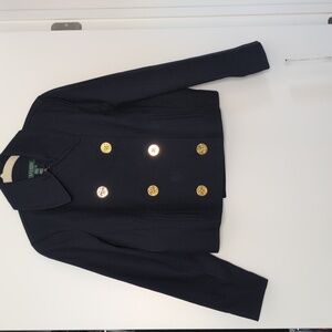 Navy Pea Coat with Gold Buttons